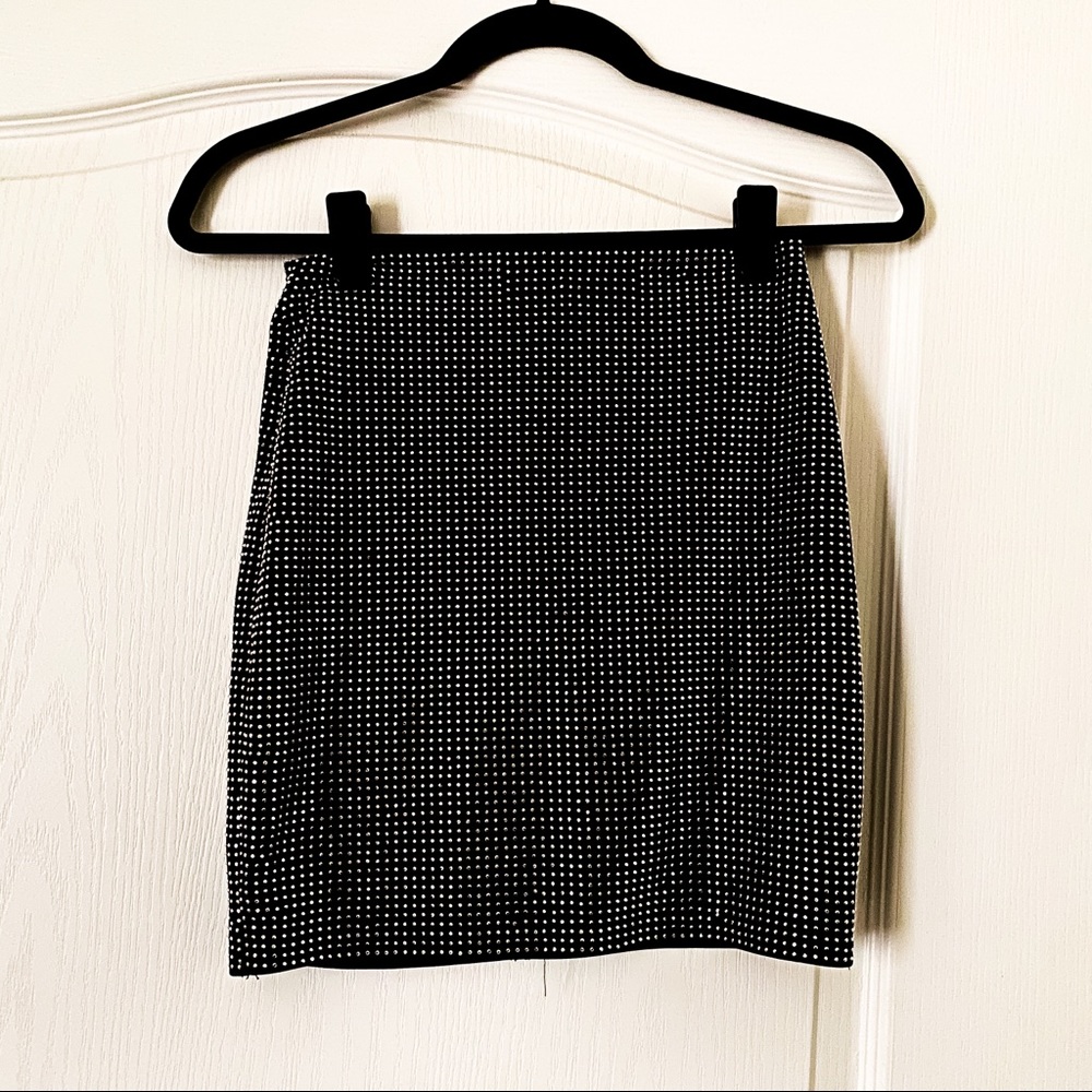 Windsor Rhinestone/Bedazzled Mini Skirt in Black